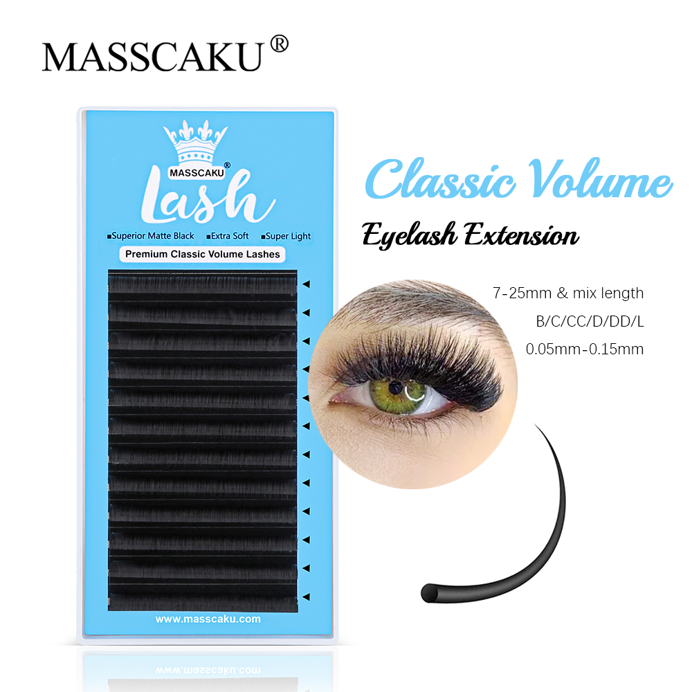 Eyelash Extension Remover At Home - MASSCAKU-وصلات رموش كلاسيكية منتظمة ، ريش