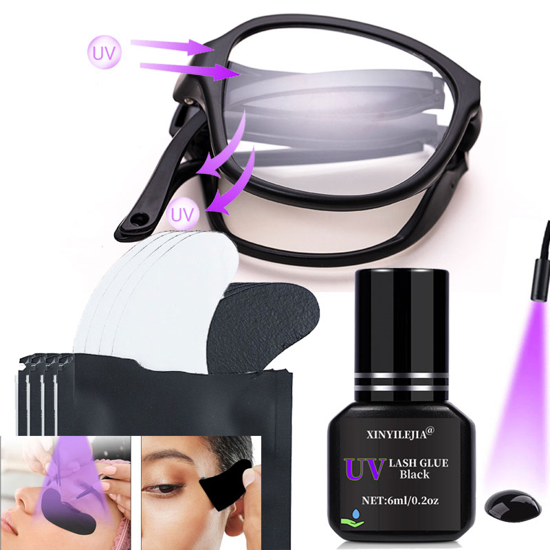 Eyelash Extension With Glasses - الأشعة فوق البنفسجية نظارات واقية UV