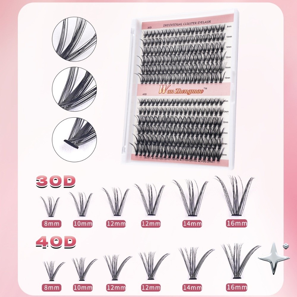 Eyelash Extension Natural Look - رموش صناعية بطول 8-16 مم، طقم