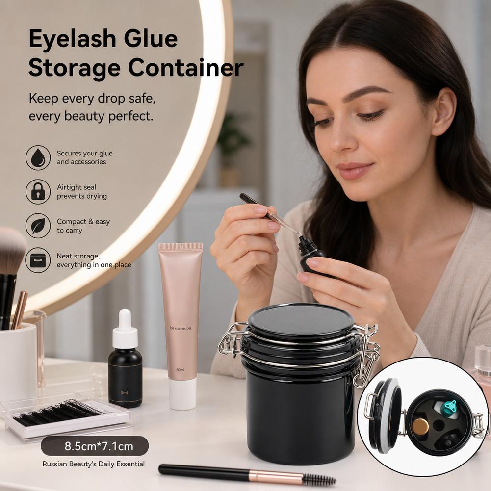 حاوية تخزين غراء الرموش محكمة  - مراجعة Eyelash Extension Examples وسعره